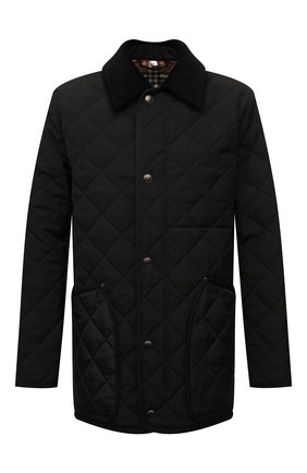 Мужская утепленная куртка BURBERRY черного цвета, арт. 8049135 | Фото 1 (Материал подклада: Хлопок; Материал внешний: Синтетический материал; Рукава: Длинные; Длина (верхняя одежда): До середины бедра; Мужское Кросс-КТ: утепленные куртки; Кросс-КТ: Куртка; Стили: Кэжуэл)