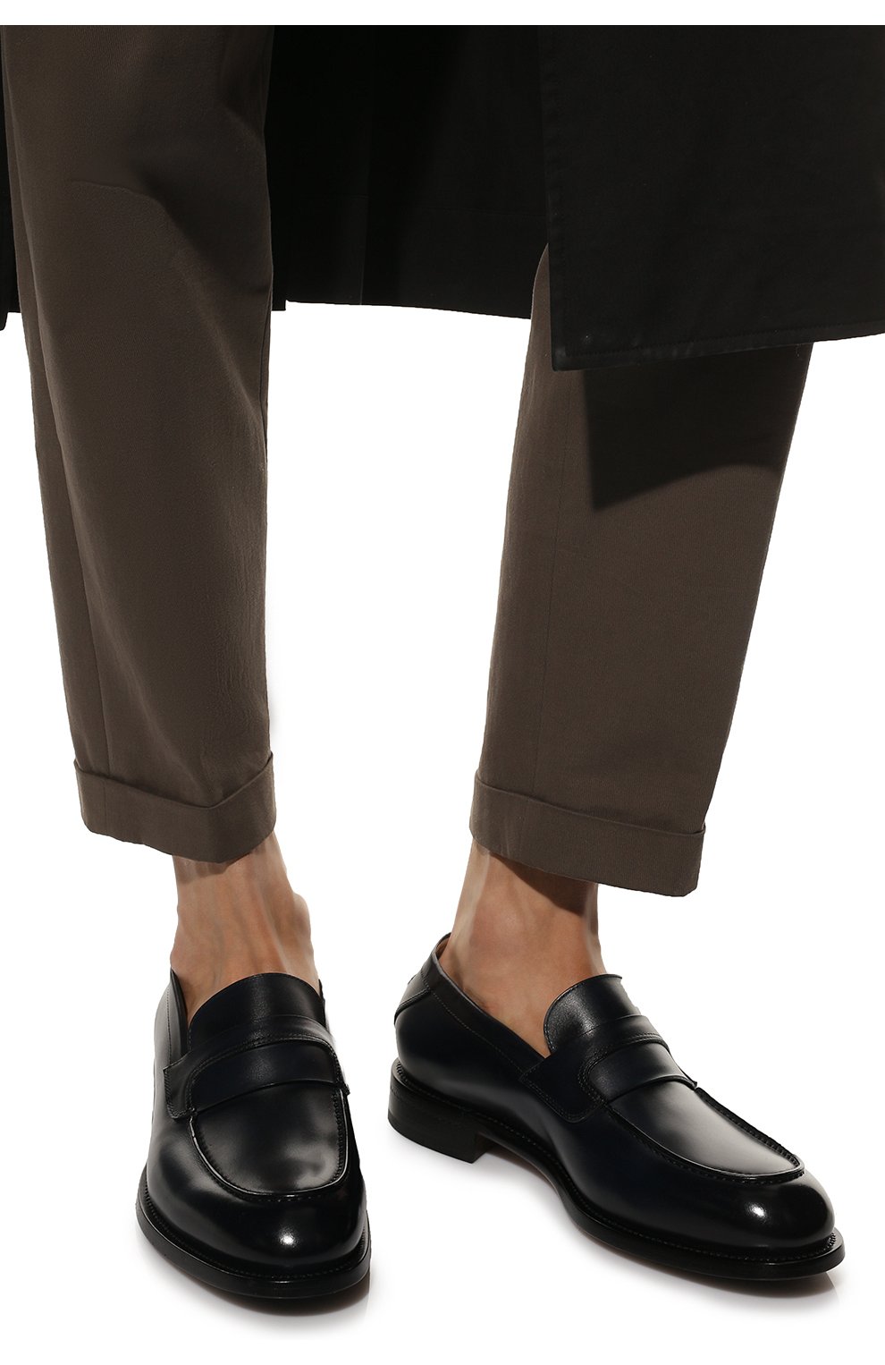Мужские кожаные лоферы firenze ZEGNA COUTURE темно-синего цвета, арт. A4505X-LHBEP | Фото 3 (Материал внешний: Кожа; Материал внутренний: Натуральная кожа; Стили: Классический)