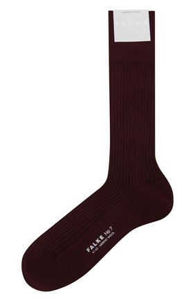 Мужские шерстяные носки FALKE бордового цвета, арт. 14449. | Фото 1 (Кросс-КТ: бельё; Материал внешний: Шерсть)