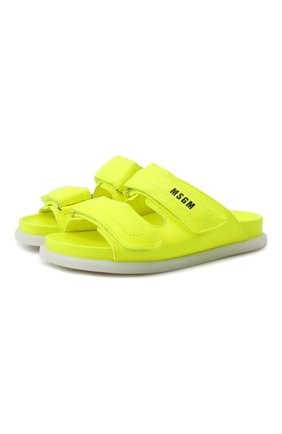 Детский кожаные шлепанцы MSGM KIDS желтого цвета по цене 22800 руб., арт. 70534/NAPPA FLU0/28-35 | Фото 1 Детский кожаные шлепанцы MSGM KIDS желтого цвета, арт. 70534/NAPPA FLU0/28-35 | Фото 1 (Материал внешний: Кожа; Материал внутренний: Натуральная кожа)