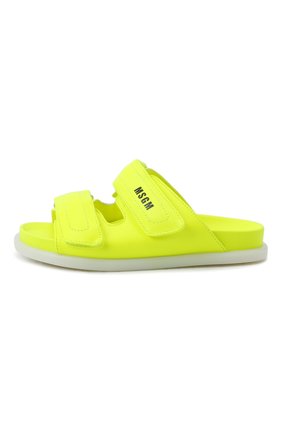Детский кожаные шлепанцы MSGM KIDS желтого цвета по цене 22800 руб., арт. 70534/NAPPA FLU0/28-35 | Фото 2 Детский кожаные шлепанцы MSGM KIDS желтого цвета, арт. 70534/NAPPA FLU0/28-35 | Фото 2 (Материал внешний: Кожа; Материал внутренний: Натуральная кожа)