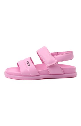 Детские кожаные сандалии MSGM KIDS розового цвета, арт. 70535/GL0VE/28-35 | Фото 2 (Материал внутренний: Натуральная кожа; Материал внешний: Кожа)