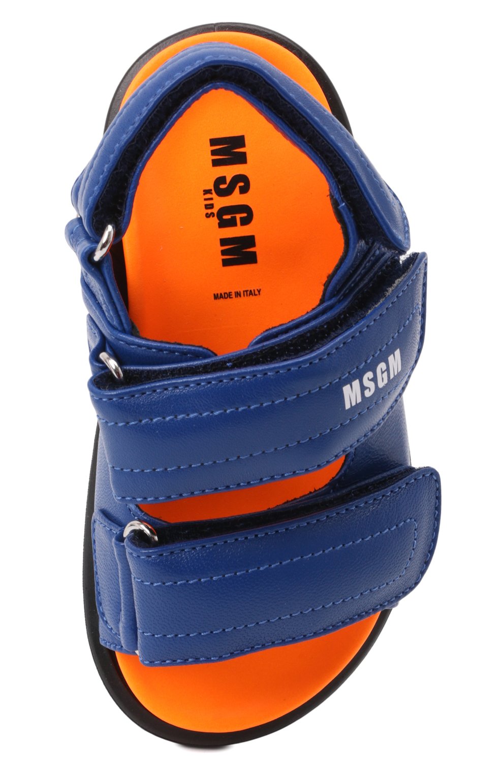 Мужского кожаные сандалии MSGM KIDS синего цвета, арт. 70537/GL0VE/18-27 | Фото 4