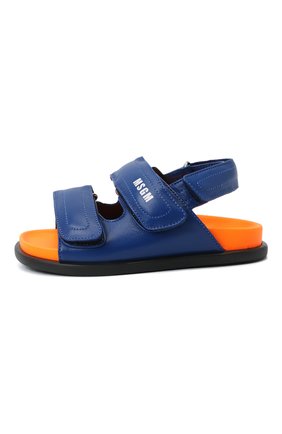 Детские кожаные сандалии MSGM KIDS синего цвета, арт. 70537/GL0VE/28-35 | Фото 2 (Материал внутренний: Натуральная кожа; Материал внешний: Кожа)