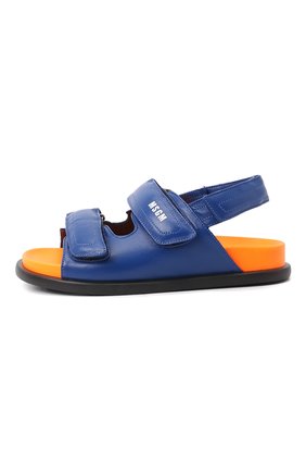 Детские кожаные сандалии MSGM KIDS синего цвета, арт. 70537/GL0VE/36-41 | Фото 2 (Материал внутренний: Натуральная кожа; Материал внешний: Кожа)