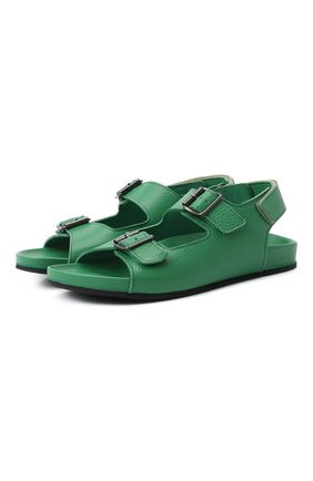 Мужского кожаные сандалии GALLUCCI зеленого цвета, арт. J10095AM/SA T G0M D0L | Фото 1