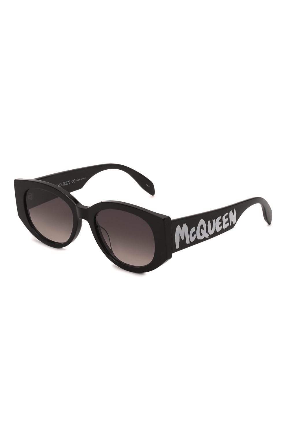 Женские солнцезащитные очки ALEXANDER MCQUEEN черного цвета, арт. AM0330S 001 | Фото 1 (Тип очков: С/з; Оптика Гендер: оптика-женское; Очки форма: Овальные)