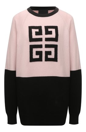 Женский кашемировый пуловер GIVENCHY розового цвета, арт. BW908N4ZBA | Фото 1 (Материал внешний: Кашемир, Шерсть; Рукава: Длинные; Длина (для топов): Стандартные; Стили: Кэжуэл; Женское Кросс-КТ: Пуловер-одежда)