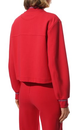 Женский хлопковый кардиган GIORGIO ARMANI красного цвета, арт. 3LAB55/AJZGZ | Фото 4 (Рукава: Длинные; Длина (для топов): Стандартные; Материал внешний: Хлопок; Стили: Спорт-шик; Женское Кросс-КТ: Кардиган-одежда)