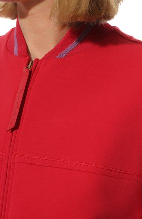 Женский хлопковый кардиган GIORGIO ARMANI красного цвета, арт. 3LAB55/AJZGZ | Фото 5 (Рукава: Длинные; Длина (для топов): Стандартные; Материал внешний: Хлопок; Стили: Спорт-шик; Женское Кросс-КТ: Кардиган-одежда)