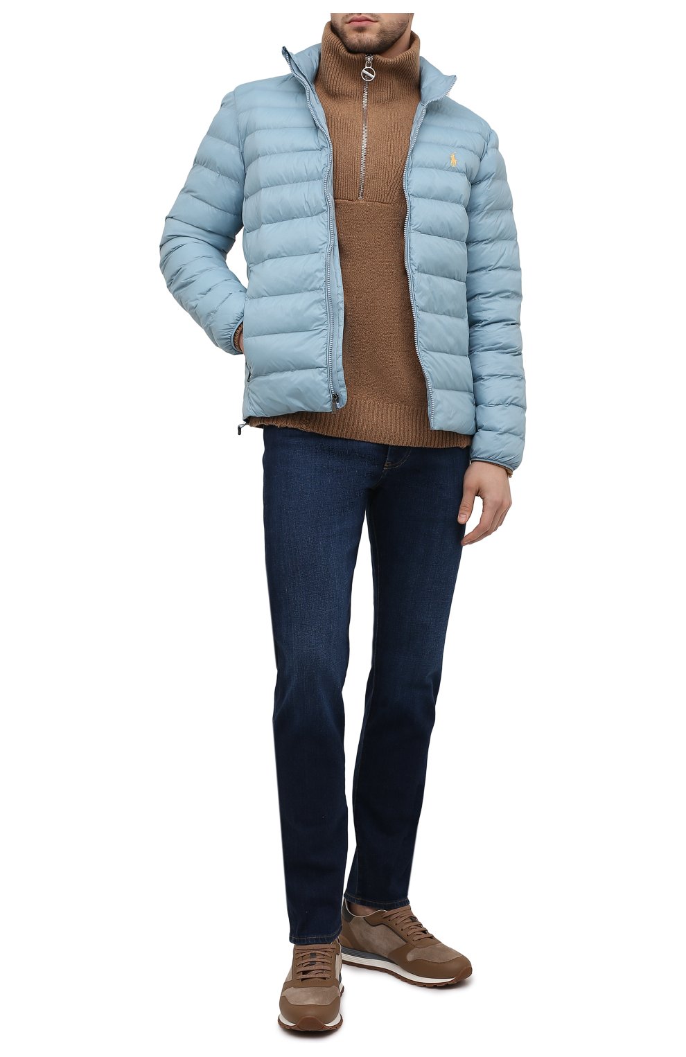 Мужская утепленная куртка POLO RALPH LAUREN голубого цвета, арт. 710810897 | Фото 2 (Кросс-КТ: Куртка; Рукава: Длинные; Материал внешний: Синтетический материал; Мужское Кросс-КТ: утепленные куртки; Материал подклада: Синтетический материал; Длина (верхняя одежда): Короткие; Стили: Кэжуэл)
