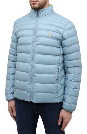 Мужская утепленная куртка POLO RALPH LAUREN голубого цвета, арт. 710810897 | Фото 3 (Кросс-КТ: Куртка; Рукава: Длинные; Материал внешний: Синтетический материал; Мужское Кросс-КТ: утепленные куртки; Материал подклада: Синтетический материал; Длина (верхняя одежда): Короткие; Стили: Кэжуэл)