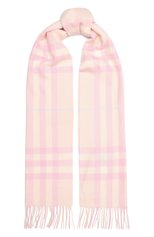 Женский кашемировый шарф BURBERRY розового цвета, арт. 8049821 | Фото 1 (Материал: Текстиль, Кашемир, Шерсть)