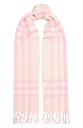 Женский кашемировый шарф BURBERRY розового цвета, арт. 8049821 | Фото 1 (Материал: Кашемир, Шерсть, Текстиль)