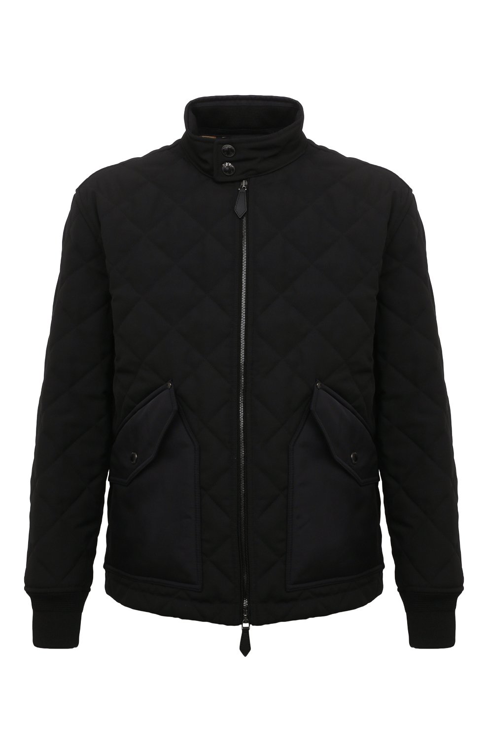 Мужская утепленная куртка BURBERRY черного цвета, арт. 8047934 | Фото 1 (Рукава: Длинные; Материал внешний: Синтетический материал; Мужское Кросс-КТ: утепленные куртки; Длина (верхняя одежда): Короткие; Материал подклада: Хлопок; Стили: Кэжуэл)