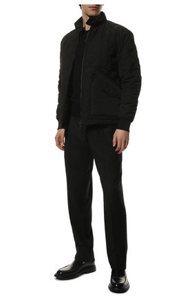 Мужская утепленная куртка BURBERRY черного цвета, арт. 8047934 | Фото 2 (Рукава: Длинные; Материал внешний: Синтетический материал; Мужское Кросс-КТ: утепленные куртки; Длина (верхняя одежда): Короткие; Материал подклада: Хлопок; Стили: Кэжуэл)