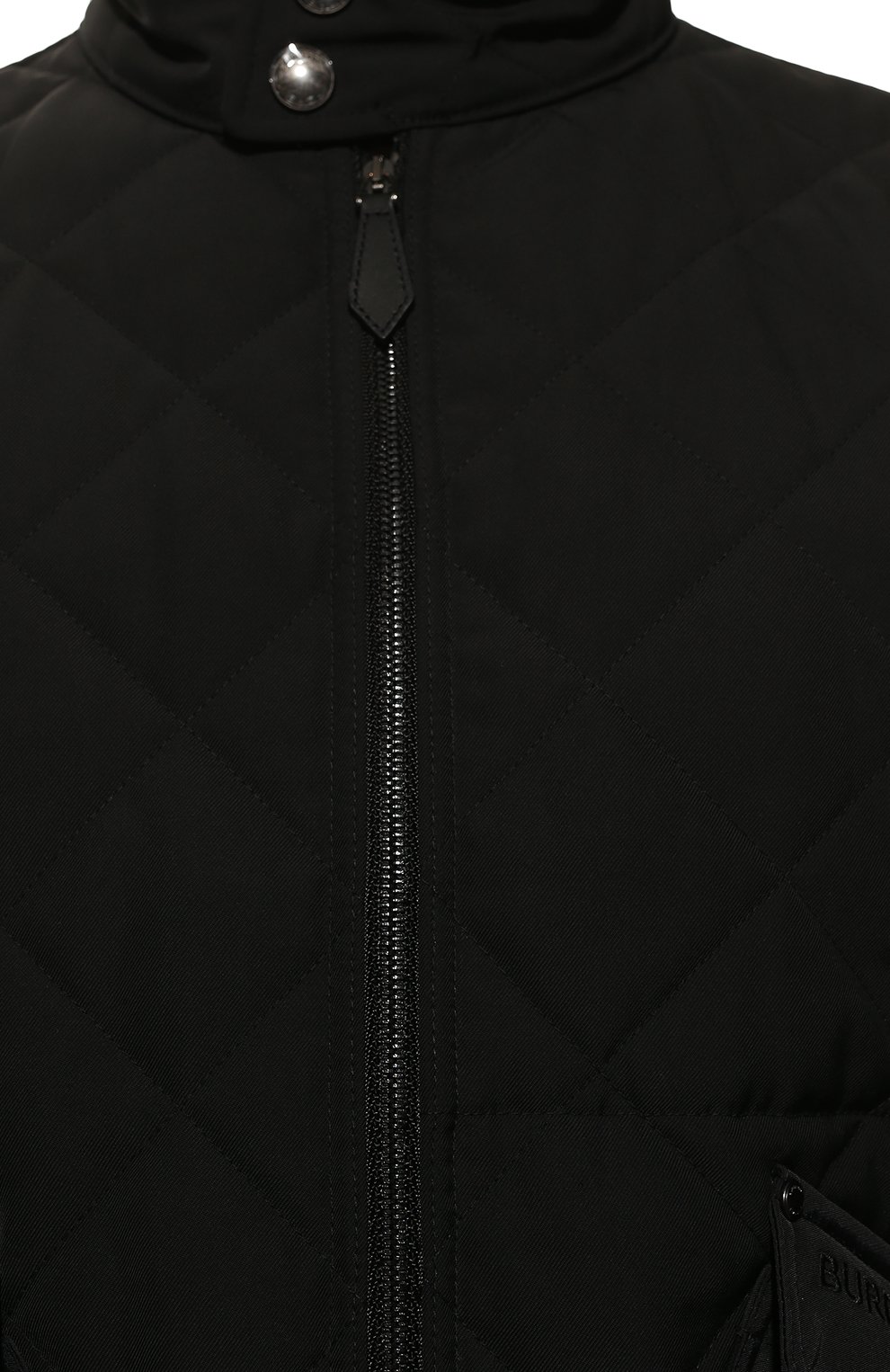 Мужская утепленная куртка BURBERRY черного цвета, арт. 8047934 | Фото 5 (Рукава: Длинные; Материал внешний: Синтетический материал; Мужское Кросс-КТ: утепленные куртки; Длина (верхняя одежда): Короткие; Материал подклада: Хлопок; Стили: Кэжуэл)