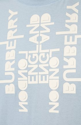 Мужская хлопковая футболка BURBERRY голубого цвета, арт. 8051399 | Фото 5 (Рукава: Короткие; Длина (для топов): Стандартные; Принт: С принтом; Материал внешний: Хлопок; Стили: Кэжуэл)