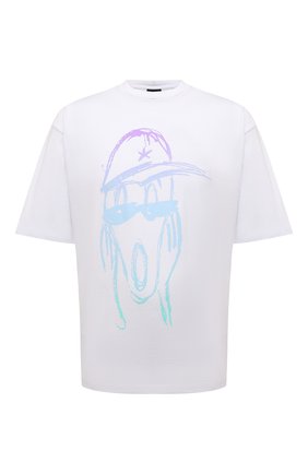 Мужская хлопковая футболка COMME DES FUCKDOWN белого цвета, арт. CDFU1577STMM | Фото 1 (Материал внешний: Хлопок; Длина (для топов): Стандартные; Принт: С принтом; Стили: Гранж; Рукава: Короткие)