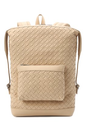 Мужской кожаный рюкзак BOTTEGA VENETA светло-бежевого цвета, арт. 653118/V0E54 | Фото 1 (Материал: Натуральная кожа; Размер: large; Стили: Кэжуэл)
