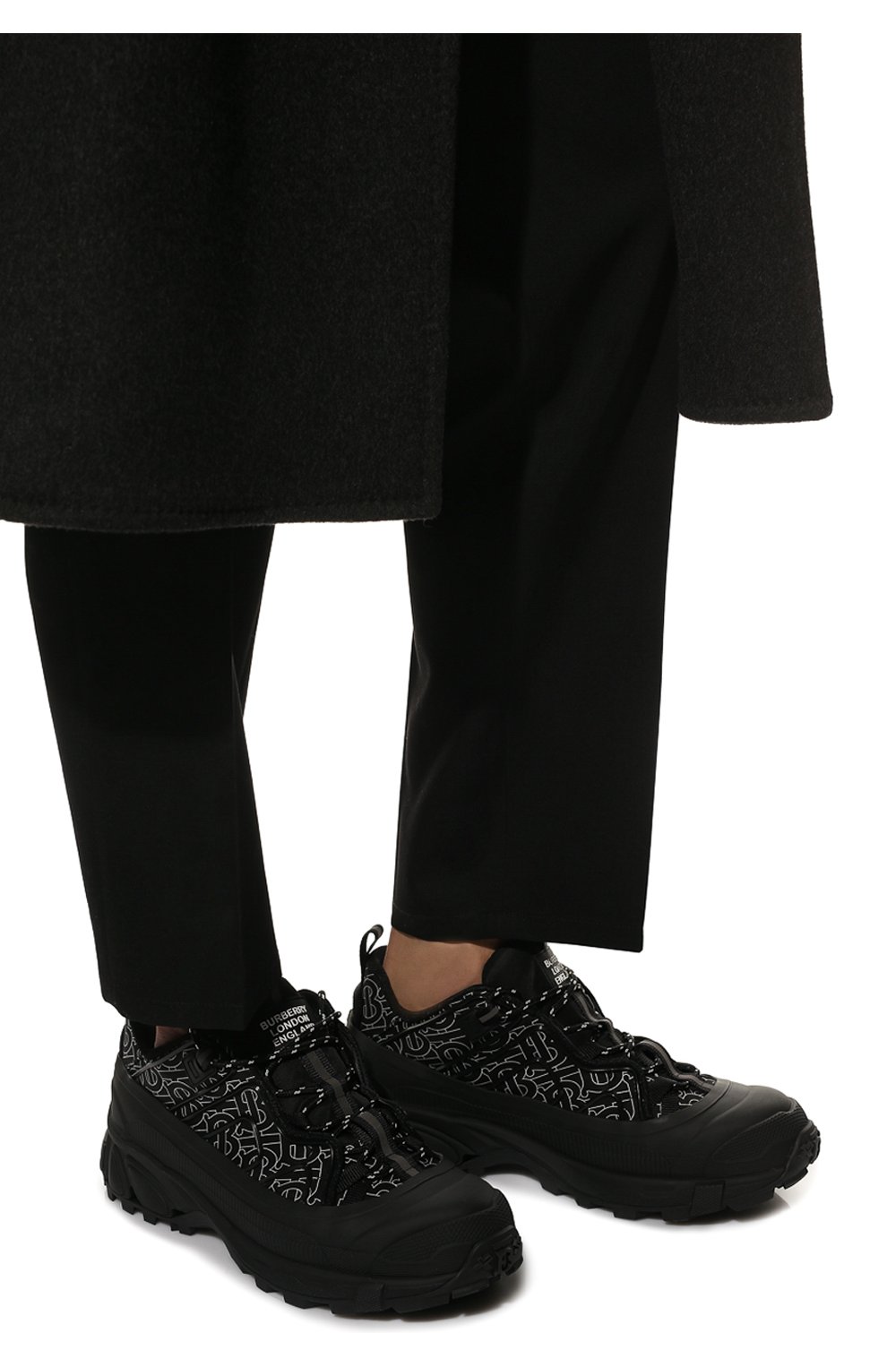 Мужские кроссовки arthur BURBERRY черного цвета, арт. 8049186 | Фото 3 (Материал внешний: Текстиль; Материал внутренний: Натуральная кожа, Текстиль; Стили: Классический; Материал утеплителя: Без утеплителя)