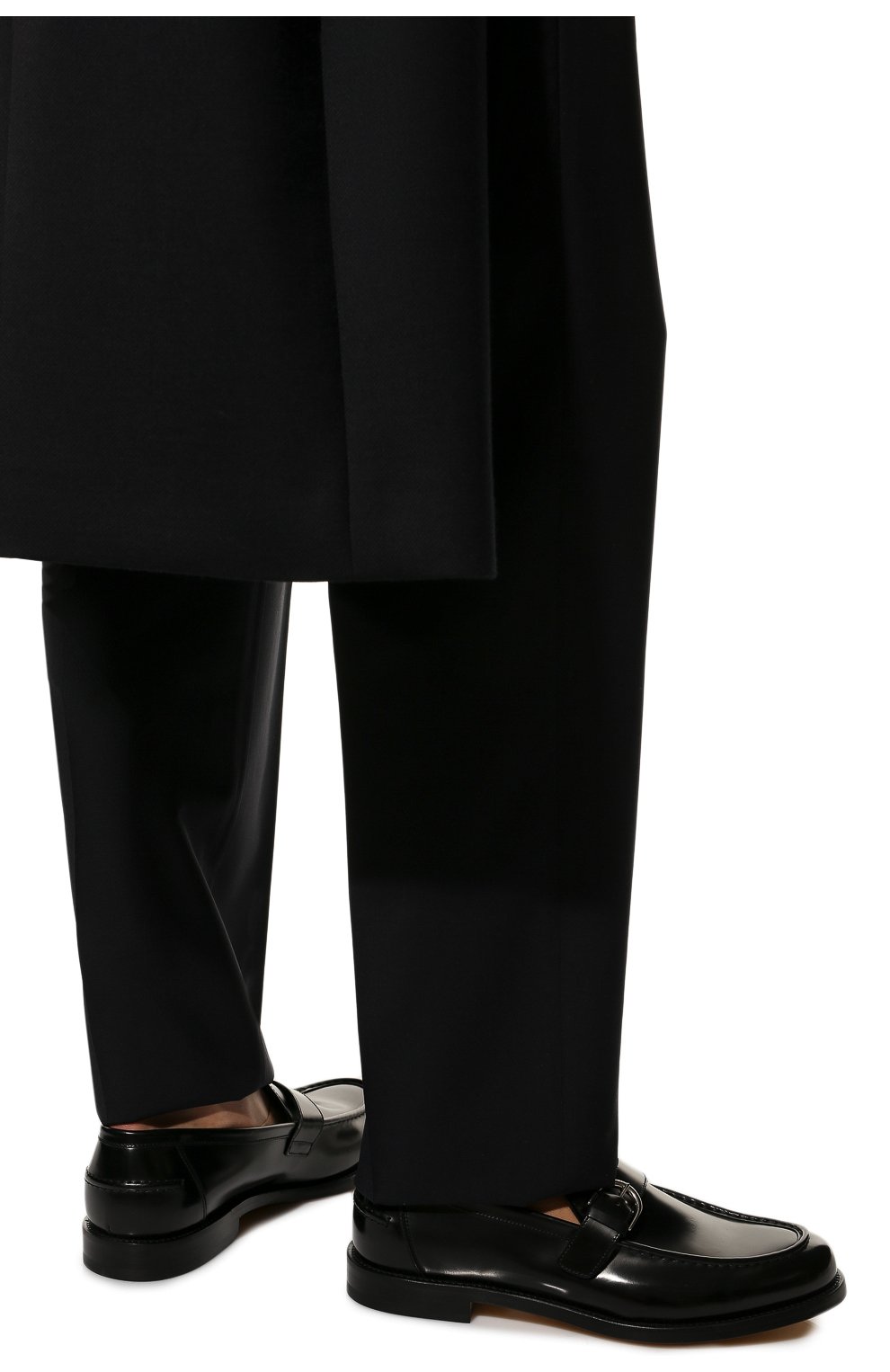 Мужские кожаные монки DOUCAL'S черного цвета, арт. DU2855GRANUY007NN00 | Фото 3 (Материал внешний: Кожа; Материал внутренний: Натуральная кожа; Стили: Классический)
