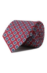 Мужской шелковый галстук CANALI красного цвета, арт. 18/HJ03465 | Фото 1 (Принт: С принтом; Материал: Текстиль, Шелк)