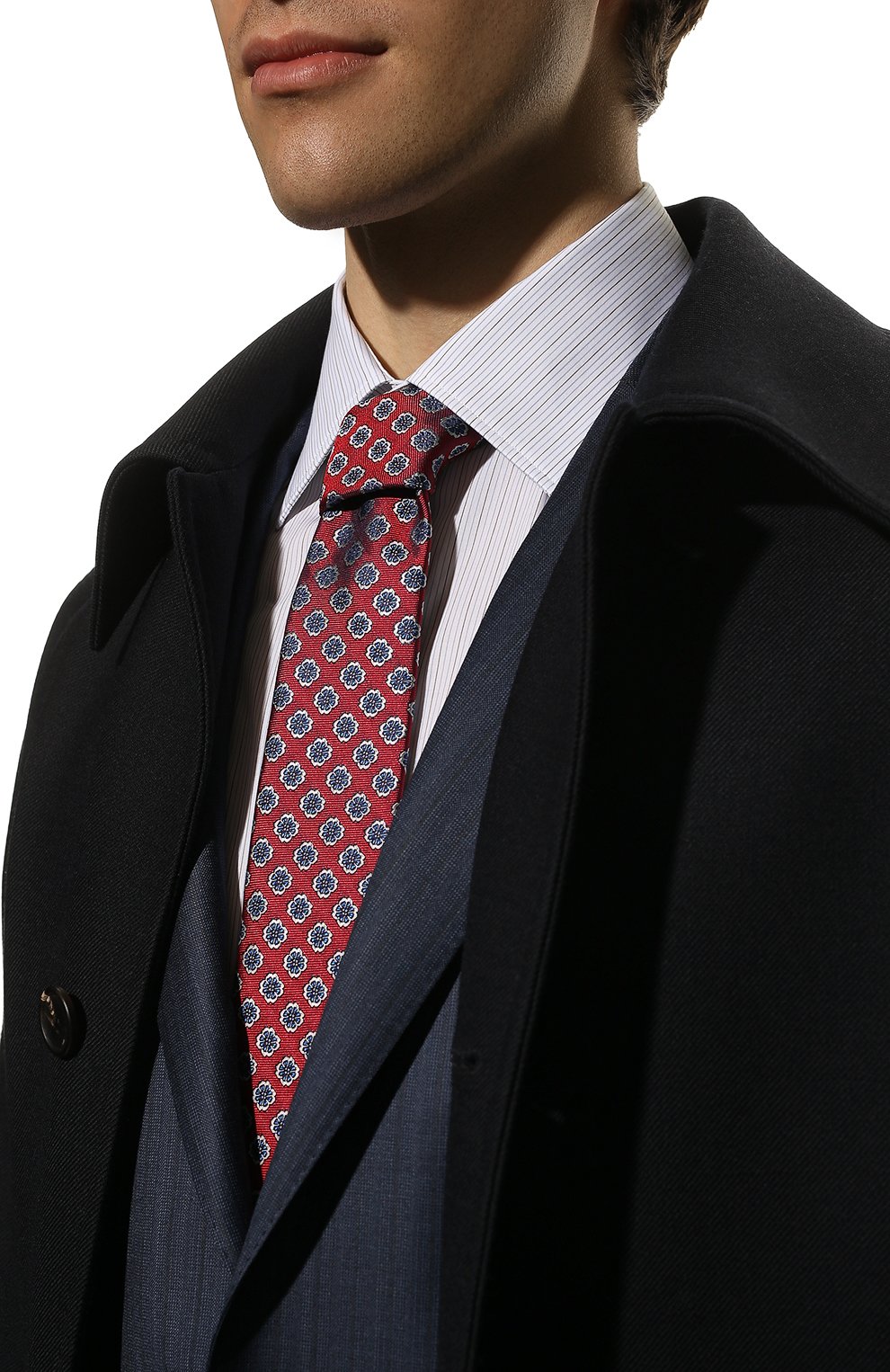 Мужской шелковый галстук CANALI красного цвета, арт. 18/HJ03465 | Фото 2 (Принт: С принтом; Материал: Текстиль, Шелк)