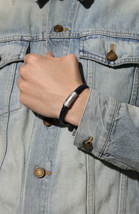Мужской кожаный браслет TATEOSSIAN темно-синего цвета, арт. BR2218 | Фото 2