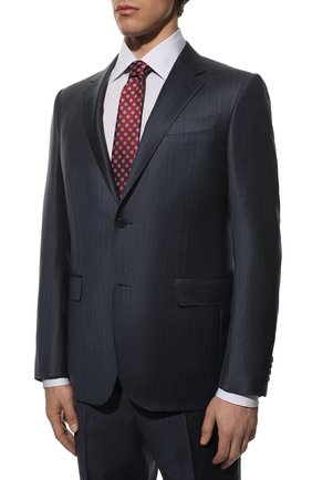 Мужской шерстяной костюм ERMENEGILDO ZEGNA темно-синего цвета по цене 299500 руб., арт. 322512/221225 | Фото 2 Мужской шерстяной костюм ERMENEGILDO ZEGNA темно-синего цвета, арт. 322512/221225 | Фото 2 (Рукава: Длинные; Материал внешний: Шерсть; Материал подклада: Купро; Костюмы М: Однобортный; Стили: Классический)