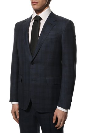 Мужской шерстяной костюм ERMENEGILDO ZEGNA синего цвета по цене 265000 руб., арт. 322016/221225 | Фото 2 Мужской шерстяной костюм ERMENEGILDO ZEGNA синего цвета, арт. 322016/221225 | Фото 2 (Рукава: Длинные; Материал внешний: Шерсть; Материал подклада: Купро; Костюмы М: Однобортный; Стили: Классический)