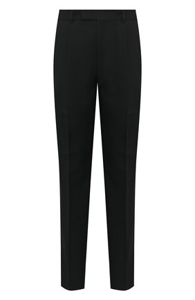 Мужские шерстяные брюки ERMENEGILDO ZEGNA черного цвета, арт. 320F00/75AD12 | Фото 1 (Материал внешний: Шерсть; Длина (брюки, джинсы): Стандартные; Материал подклада: Вискоза; Стили: Классический; Случай: Формальный)