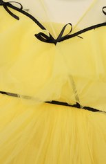 Детское платье megan SASHA KIM желтого цвета, арт. УТ-00000598/1 | Фото 3 (Рукава: Короткие; Материал внешний: Синтетический материал; Материал подклада: Вискоза; Ростовка одежда: 4 года | 104 см, 5 лет | 110 см)