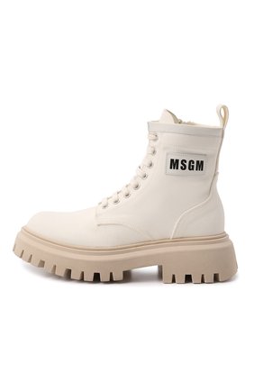 Детские текстильные ботинки MSGM KIDS белого цвета, арт. 70577/0L0NA/GUM/36-41 | Фото 2 (Материал внешний: Текстиль; Материал внутренний: Натуральная кожа)