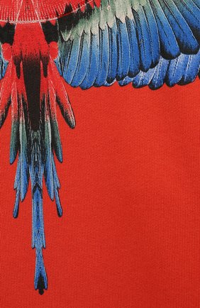 Детский хлопковый свитшот MARCELO BURLON KIDS OF MILAN красного цвета, арт. CBBA001S22FLE004 | Фото 3 (Рукава: Длинные; Материал внешний: Хлопок; Мальчики Кросс-КТ: Свитшот-одежда)