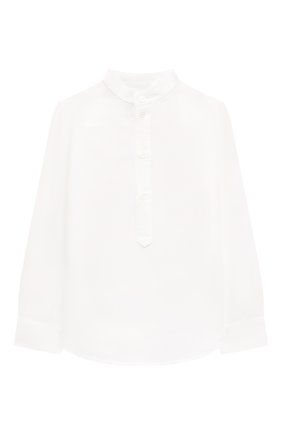 Детская рубашка изо льна и хлопка DAL LAGO белого цвета, арт. DL15/9208/4-6 | Фото 1 (Материал внешний: Лен, Хлопок; Рукава: Длинные)