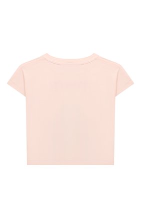 Детская хлопковая футболка EIRENE светло-розового цвета, арт. 22157 | Фото 2 (Рукава: Короткие; Материал внешний: Хлопок)