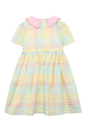 Детское хлопковое платье EIRENE разноцветного цвета, арт. 2271 | Фото 2 (Материал внешний: Хлопок; Материал подклада: Хлопок; Рукава: Короткие)