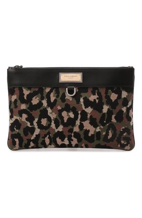 Мужская клатч DOLCE & GABBANA хаки цвета по цене 59950 руб., арт. BM2060/AQ755 | Фото 1 Мужская клатч DOLCE & GABBANA хаки цвета, арт. BM2060/AQ755 | Фото 1 (Размер: medium; Материал: Текстиль)