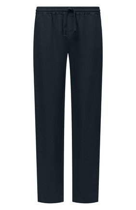 Мужские льняные брюки FEDELI темно-синего цвета, арт. 5UED0806 | Фото 1 (Длина (брюки, джинсы): Стандартные; Материал внешний: Лен; Случай: Повседневный; Стили: Кэжуэл)