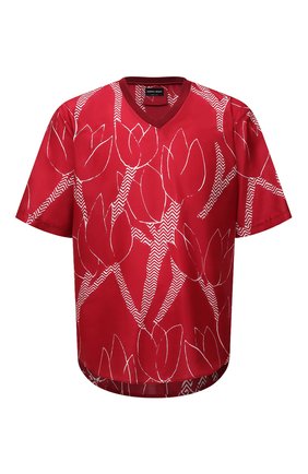 Мужская шелковая футболка GIORGIO ARMANI красного цвета, арт. 2SGCCZ01/TZA94 | Фото 1 (Рукава: Короткие; Длина (для топов): Стандартные; Материал внешний: Шелк; Принт: С принтом; Стили: Кэжуэл)