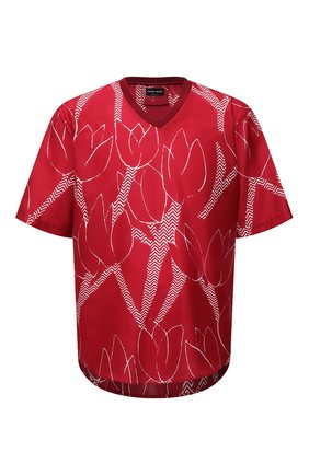 Мужская шелковая футболка GIORGIO ARMANI красного цвета по цене 79500 руб., арт. 2SGCCZ01/TZA94 | Фото 1 Мужская шелковая футболка GIORGIO ARMANI красного цвета, арт. 2SGCCZ01/TZA94 | Фото 1 (Рукава: Короткие; Длина (для топов): Стандартные; Материал внешний: Шелк; Принт: С принтом; Стили: Кэжуэл)