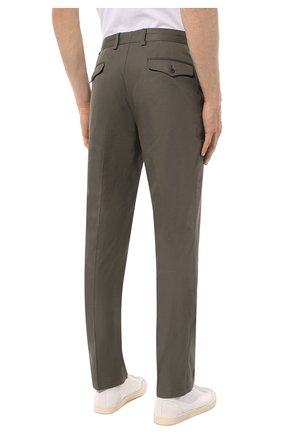 Мужские хлопковые брюки BRIONI серого цвета, арт. RPN40L/PZ048/AR0SA | Фото 4 (Силуэт М (брюки): Чиносы; Длина (брюки, джинсы): Стандартные; Случай: Повседневный; Материал внешний: Хлопок; Стили: Кэжуэл)
