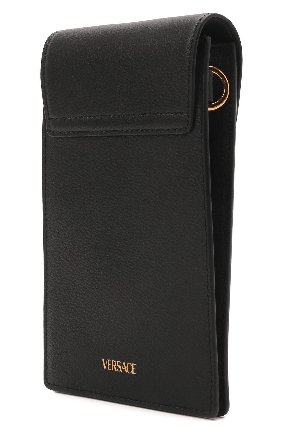 Кожаный чехол для iphone VERSACE черного цвета, арт. 1003983/DVIT2T | Фото 4 (Женское Кросс-КТ: Кожа iPhone; Материал: Натуральная кожа)
