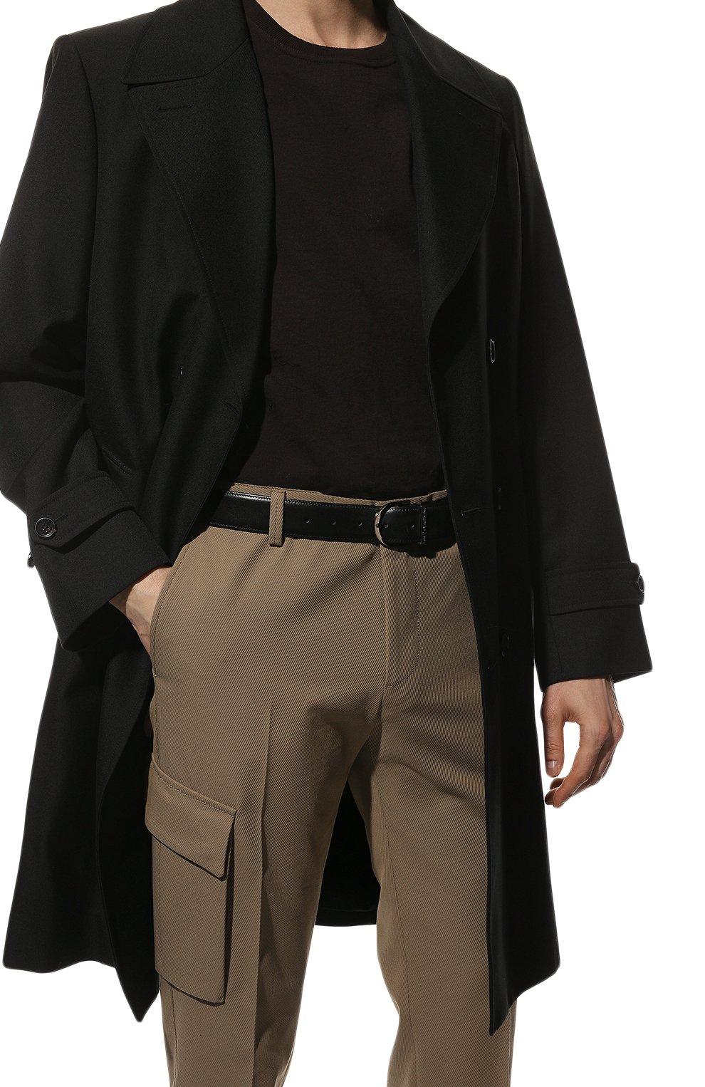 Мужской кожаный ремень DOUCAL'S черного цвета, арт. DC0001IGNAUF1599N00 | Фото 2 (Материал: Натуральная кожа; Случай: Формальный)