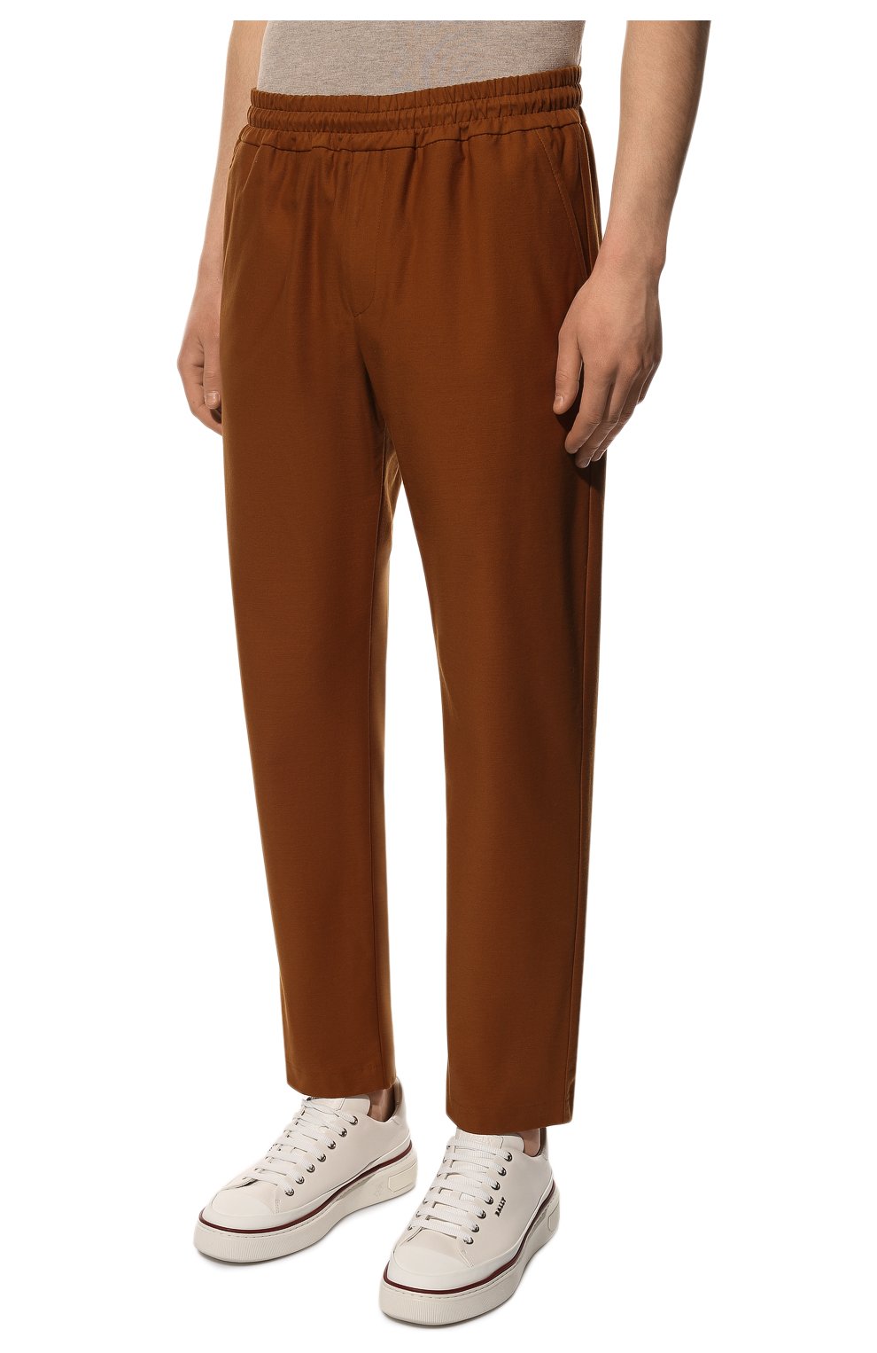 Мужские хлопковые брюки HARRIS WHARF LONDON коричневого цвета, арт. C7015PTA | Фото 3 (Длина (брюки, джинсы): Стандартные; Случай: Повседневный; Материал внешний: Хлопок; Стили: Кэжуэл)