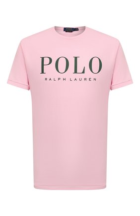 Мужская хлопковая футболка POLO RALPH LAUREN розового цвета, арт. 710860829 | Фото 1 (Рукава: Короткие; Длина (для топов): Стандартные; Материал внешний: Хлопок; Принт: С принтом; Стили: Романтичный)
