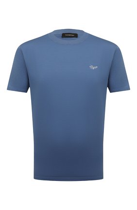 Мужская хлопковая футболка ERMENEGILDO ZEGNA синего цвета по цене 33350 руб., арт. UZ526/707R | Фото 1 Мужская хлопковая футболка ERMENEGILDO ZEGNA синего цвета, арт. UZ526/707R | Фото 1 (Рукава: Короткие; Материал внешний: Хлопок; Длина (для топов): Стандартные; Принт: Без принта; Стили: Кэжуэл)