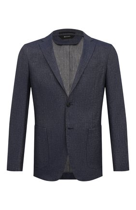 Мужской пиджак изо льна и хлопка Z ZEGNA синего цвета по цене 87300 руб., арт. 305702/1D7SG0 | Фото 1 Мужской пиджак изо льна и хлопка Z ZEGNA синего цвета, арт. 305702/1D7SG0 | Фото 1 (Рукава: Длинные; Материал внешний: Синтетический материал, Лен, Хлопок; Длина (для топов): Стандартные; Случай: Повседневный; Пиджаки М: Приталенный; 1-2-бортные: Однобортные; Стили: Кэжуэл)