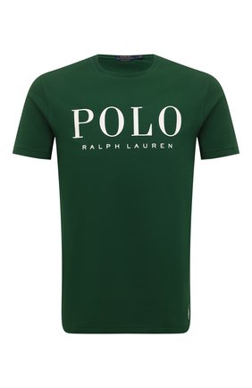 Мужская хлопковая футболка POLO RALPH LAUREN зеленого цвета, арт. 710860829 | Фото 1 (Рукава: Короткие; Материал внешний: Хлопок; Длина (для топов): Стандартные; Принт: С принтом; Стили: Кэжуэл)